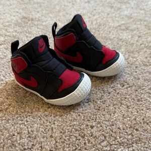 Nike Kids Black and Red High-Top Sneakers